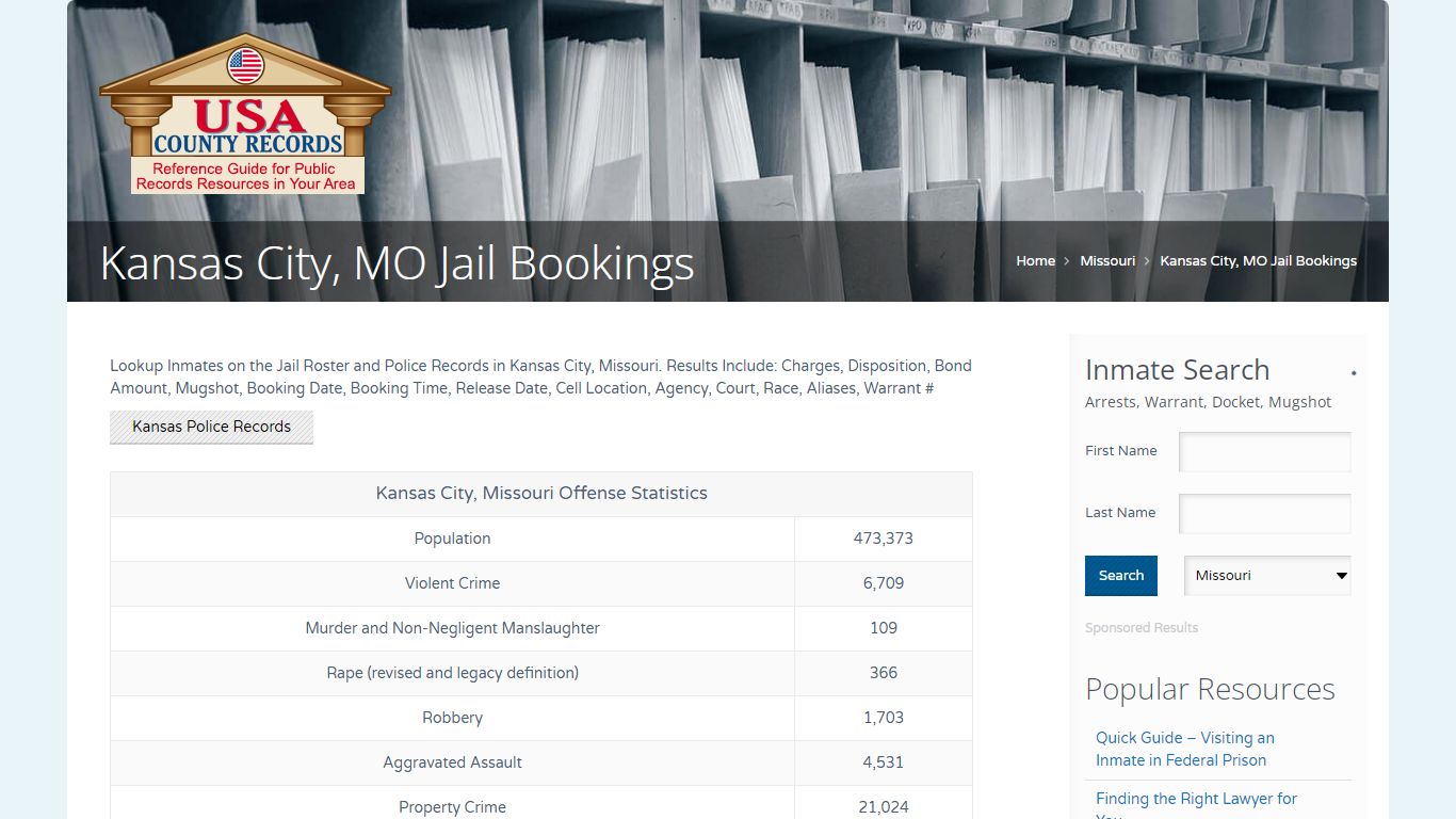 Kansas City, MO Jail Bookings | Name Search