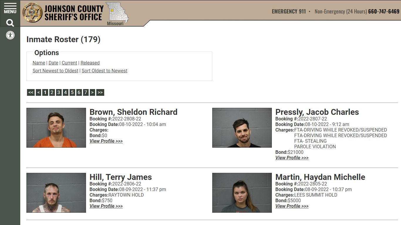 Inmate Roster - Johnson County Sheriff MO
